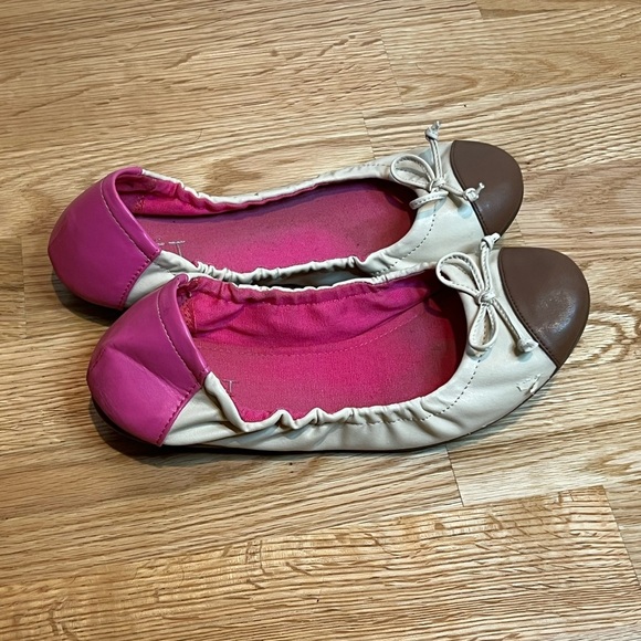 Ann Taylor Womens Pink and Beige Flats Size 8.5 - Picture 1 of 10